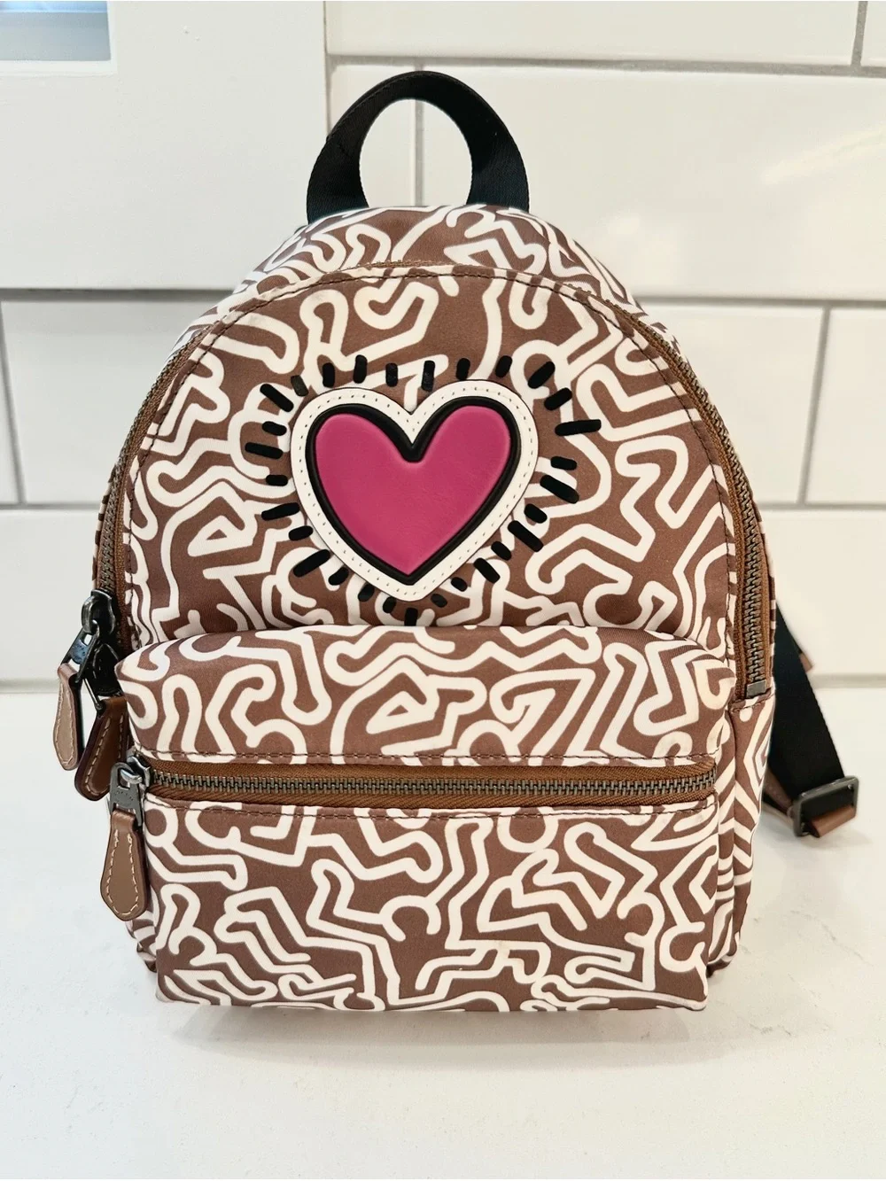 Coach x Keith Haring Heart Mini Charlie Backpack Collectible Pop Art Bag